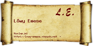 Lőwy Emese névjegykártya